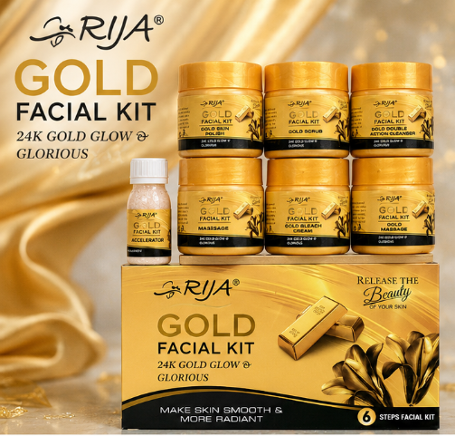 Rija Gold Facial Kit – 6 Step 24K Gold Facial Care Set