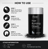 DeXe Hair Building Fibers 22g | Instant Hair Thickening Keratin Fibers for Men & Women | Natural Hair Volume Powder