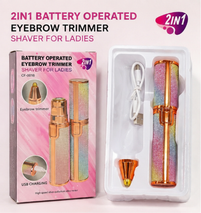2-in-1 Eyebrow Trimmer & Facial Hair Remover for Women – USB Rechargeable