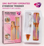 2-in-1 Eyebrow Trimmer & Facial Hair Remover for Women – USB Rechargeable