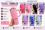 Stainless Steel Travel Tumbler with Handle & Lid – Reusable Insulated Water Cup