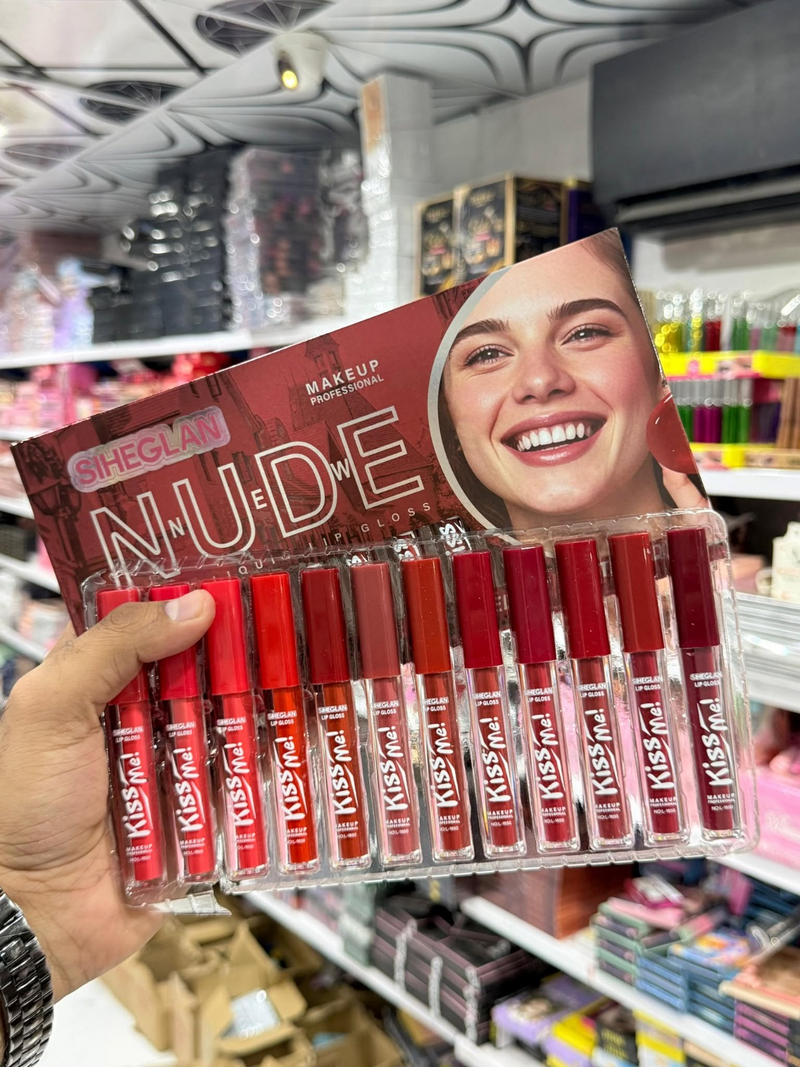 SIHEGLAN Nude Matte Lip Gloss 12 Pcs Pack – Long Lasting Lip Color Set