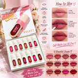 3Q Beauty Velvet Matte Lip Gloss Set – 12 Long Lasting Waterproof Lip Gloss Shades
