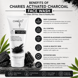 CHARIES Activated Charcoal Face Wash – Deep Cleansing & Oil Control Face Cleanser