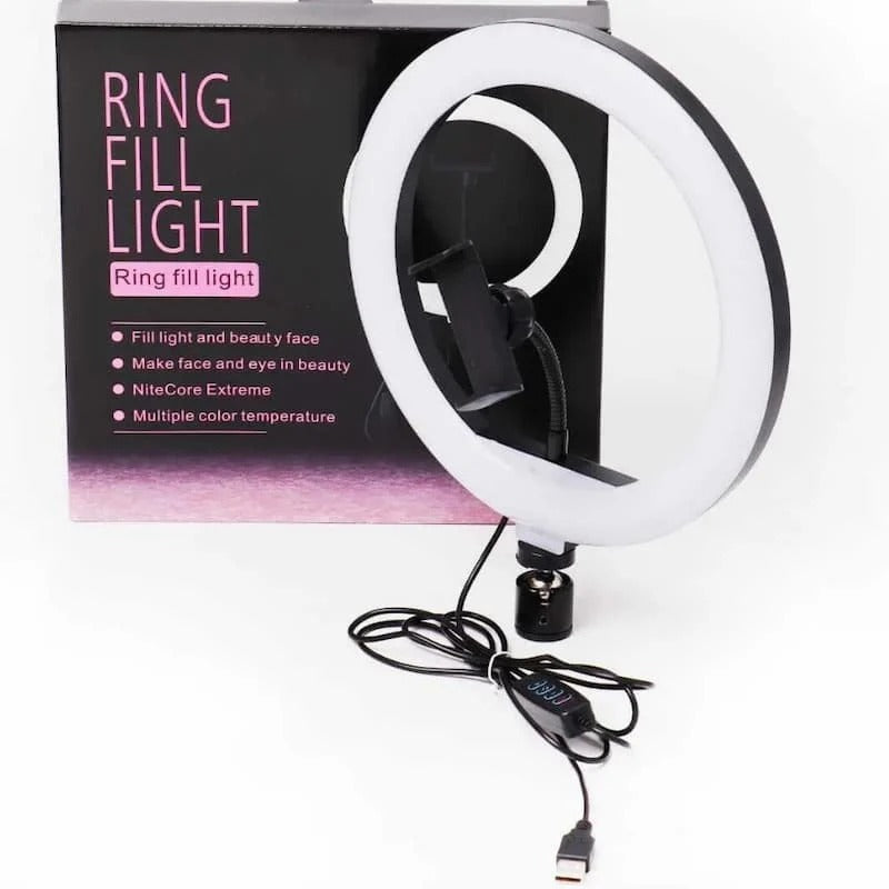 LED Ring Fill Light with Mobile Phone Holder | USB-Powered Makeup, Selfie, TikTok & Video Light