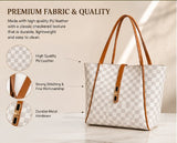 Premium Women’s Checkered Tote Handbag | Elegant Large Shoulder Bag