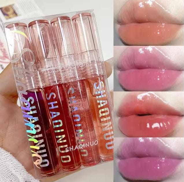 Shaqinuo Lip Oil 4-Piece Set – Hydrating Lip Gloss & Shine