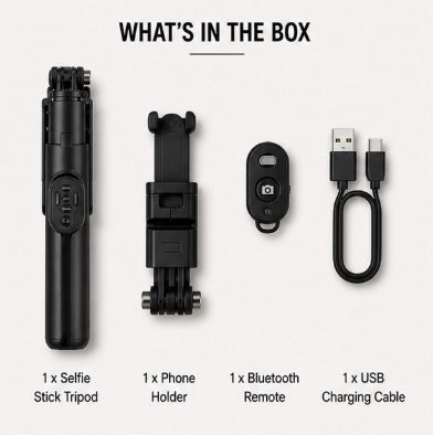 L07 Wireless Bluetooth Selfie Stick Tripod with Remote – Extendable Phone Stand for iPhone & Android