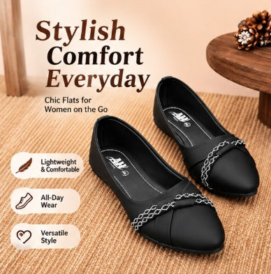 Women’s Ballet Flats with Braided Detail | Stylish Flat Shoes