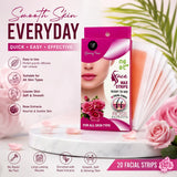 Glowing Face Face Wax Strips – 20 Strips Pack (10 Double-Sided Strips) | Easy Hair Removal