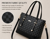 Premium Women’s Checkered Tote Handbag with Shoulder Strap | Large Capacity Office & Casual Bag