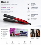 Kemei Professional Hair Straightener – Fast Heating Ceramic Hair Styling Iron