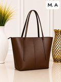 Women's Premium Black Leather Tote Bag