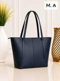 Women's Premium Black Leather Tote Bag