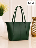 Women's Premium Black Leather Tote Bag
