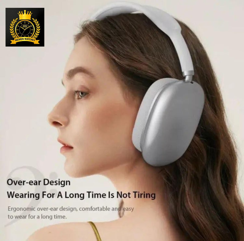 Premium Wireless Bluetooth Over-Ear Headphones – Silver