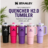 40oz Insulated Tumbler with Handle & Straw Lid – Large Reusable Travel Water Bottle