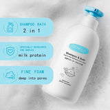 BIOAQUA 2-in-1 Baby Shampoo & Bath with Milk Protein – Gentle Hair & Body Wash