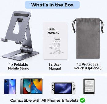 Foldable Adjustable Aluminum Mobile & Tablet Stand