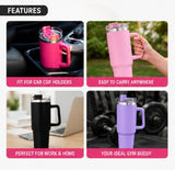Stainless Steel Travel Tumbler with Handle & Lid – Reusable Insulated Water Cup