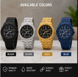 Men’s Luxury Black Chronograph Watch | Stylish Metal Strap Wristwatch