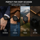 Men’s Luxury Black Chronograph Watch | Stylish Metal Strap Wristwatch