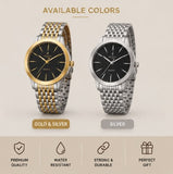 Men’s 2-Tone Luxury Quartz Watch – Gold & Silver Stainless Steel Bracelet