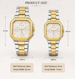 Luxury Couple Watch Set – Rose Gold & Silver Stainless Steel Matching Watches