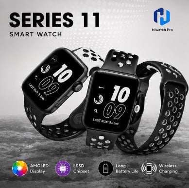 Series 11 Smart Watch – AMOLED Display with 7 Interchangeable Straps & Wireless Charger