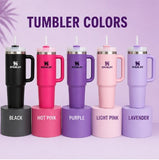 40oz Insulated Tumbler with Handle & Straw Lid – Large Reusable Travel Water Bottle
