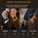 Men’s 2-Tone Luxury Quartz Watch – Gold & Silver Stainless Steel Bracelet