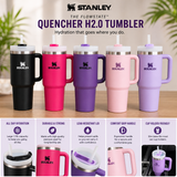 40oz Insulated Tumbler with Handle & Straw Lid – Large Reusable Travel Water Bottle
