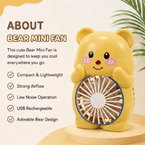 Portable USB Rechargeable Bear Mini Fan – Handheld & Desktop Cooling Fan