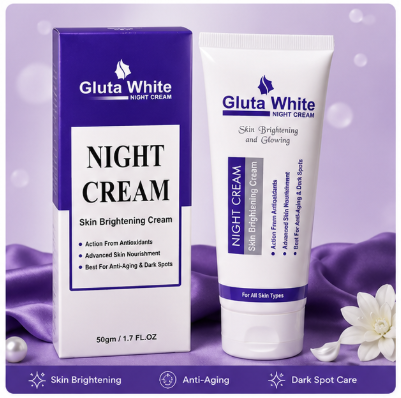 Gluta White Night Cream – Skin Brightening & Nourishing Cream (50g)