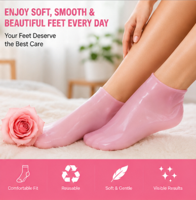 Silicone Moisturizing Socks – Reusable Hydrating Gel Spa Socks for Dry & Cracked Feet