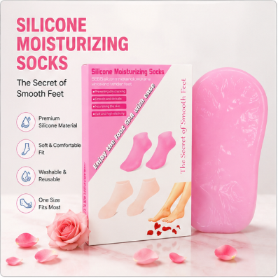 Silicone Moisturizing Socks – Reusable Hydrating Gel Spa Socks for Dry & Cracked Feet