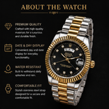 Luxury Two-Tone Day & Date Stainless Steel Women's Watch – Gold & Silver